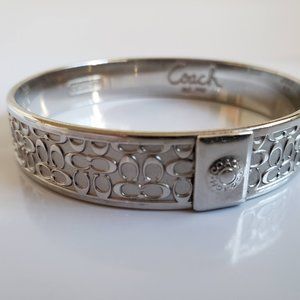 Coach Signature Silver Bangle